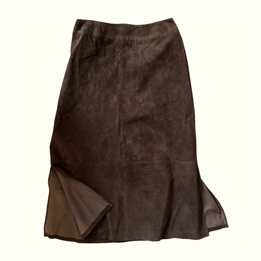 Brown Pendleton leather maxi skirt